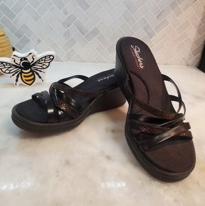 Sketchers black sandals with memory foam Size 10